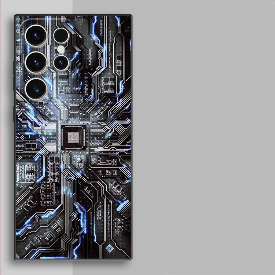Фото Чехол для Samsung Galaxy S26 S20 S10 S9 S25 Ultra S21 FE S24 Plus S23 Note 20 Ultra 8 9 10, чехол-накладка с ретро-дизайном печатной платы №2