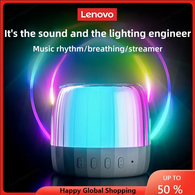

Original Lenovo K3 Plus Bluetooth 5.2 Speaker Subwoofer Portable Player RGB Light Speaker Waterproof USB Outdoor Speaker