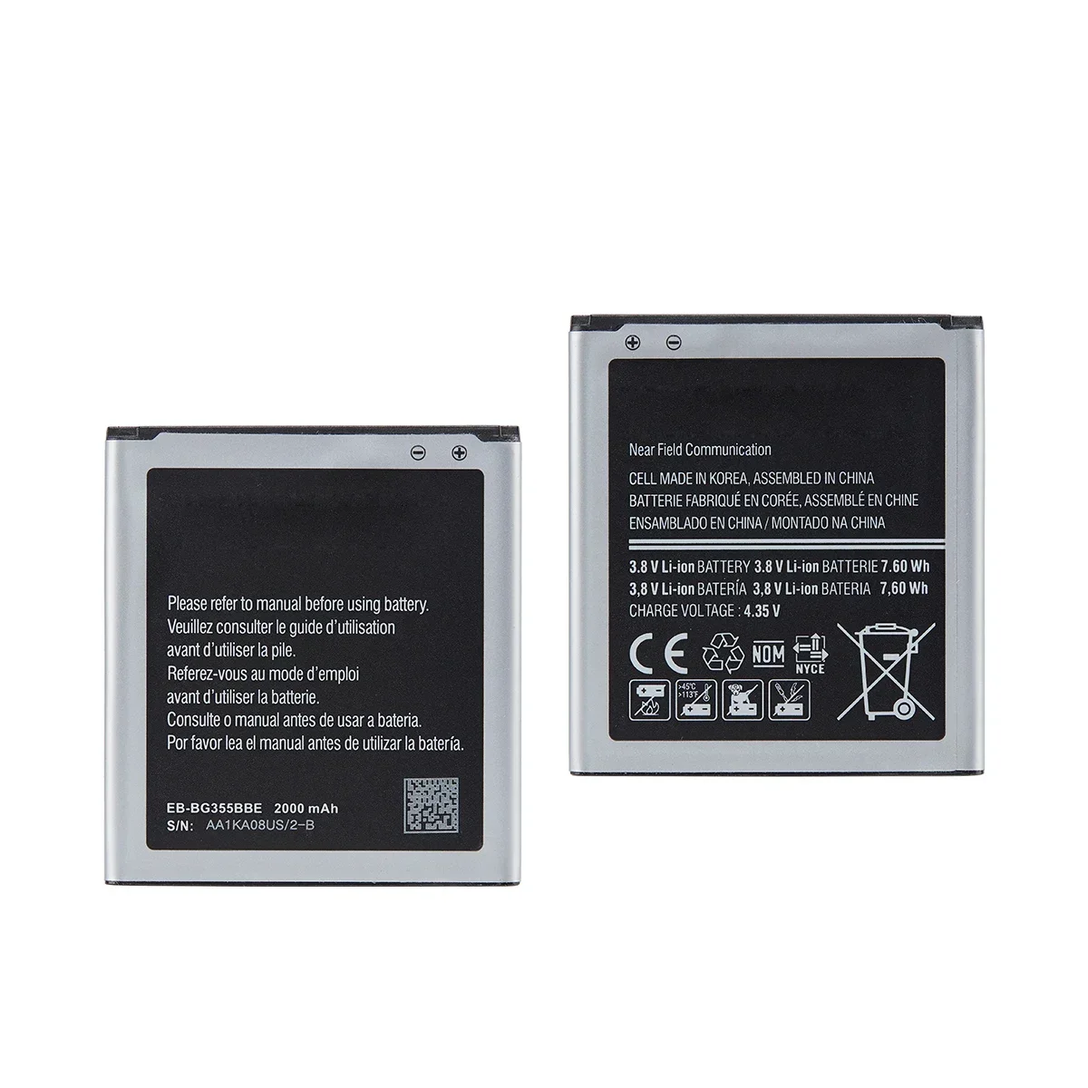 Совершенно новый аккумулятор EB-BG355BBE 2000 мАч для Samsung Galaxy Core 2 G355H G3558 G3556D G355 G3559 SM-G3556D