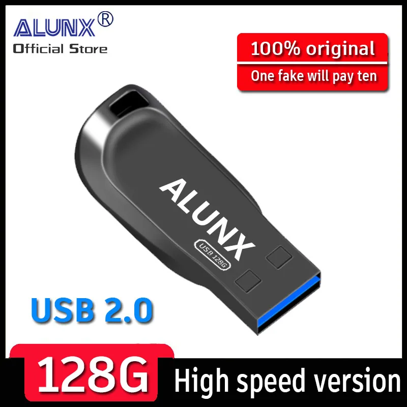 

ALUNX 100% Genuine Pendrive 128Gb Memory Stick 32Gb 4Gb Metal Usb Flash Drive 128Gb Pen Drive 64 Gb 8Gb Usb Stick 16 Gb