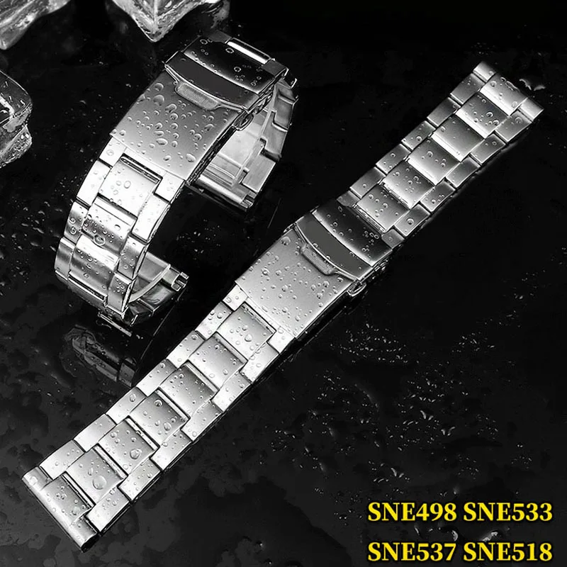 22mm fine steel watch band for Seiko canned abalone prosper series SNE499 / 498 SME537 SBBN031 strap men's wristband bracelet