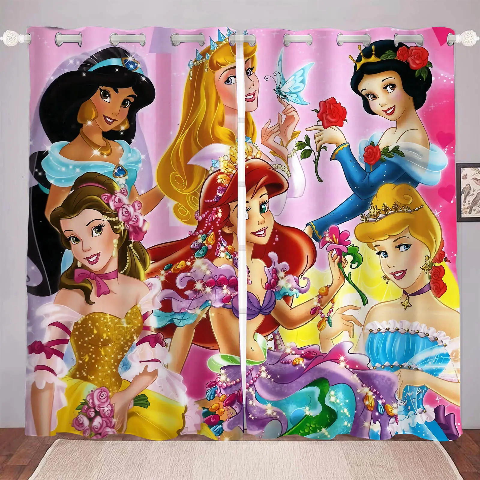 Шторы Disney серии принцессы для домашнего декора занавески из 100% полиэстера в