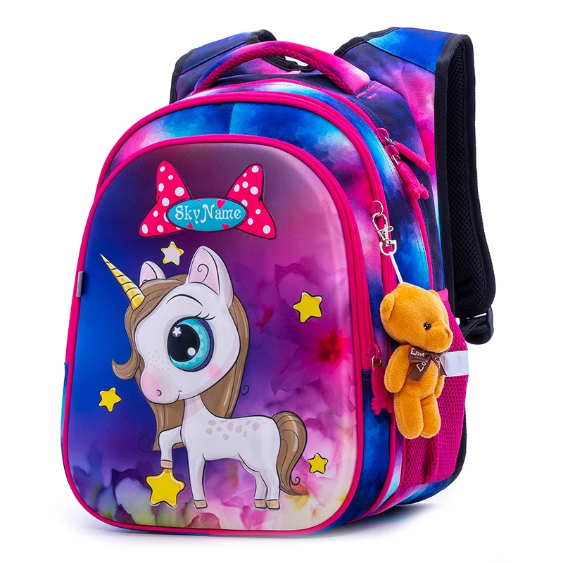 

Ортопедический рюкзак для девочек, детский портфель с мультипликационным единорогом, сумка для учеников начальной школы 1 класса, 2022