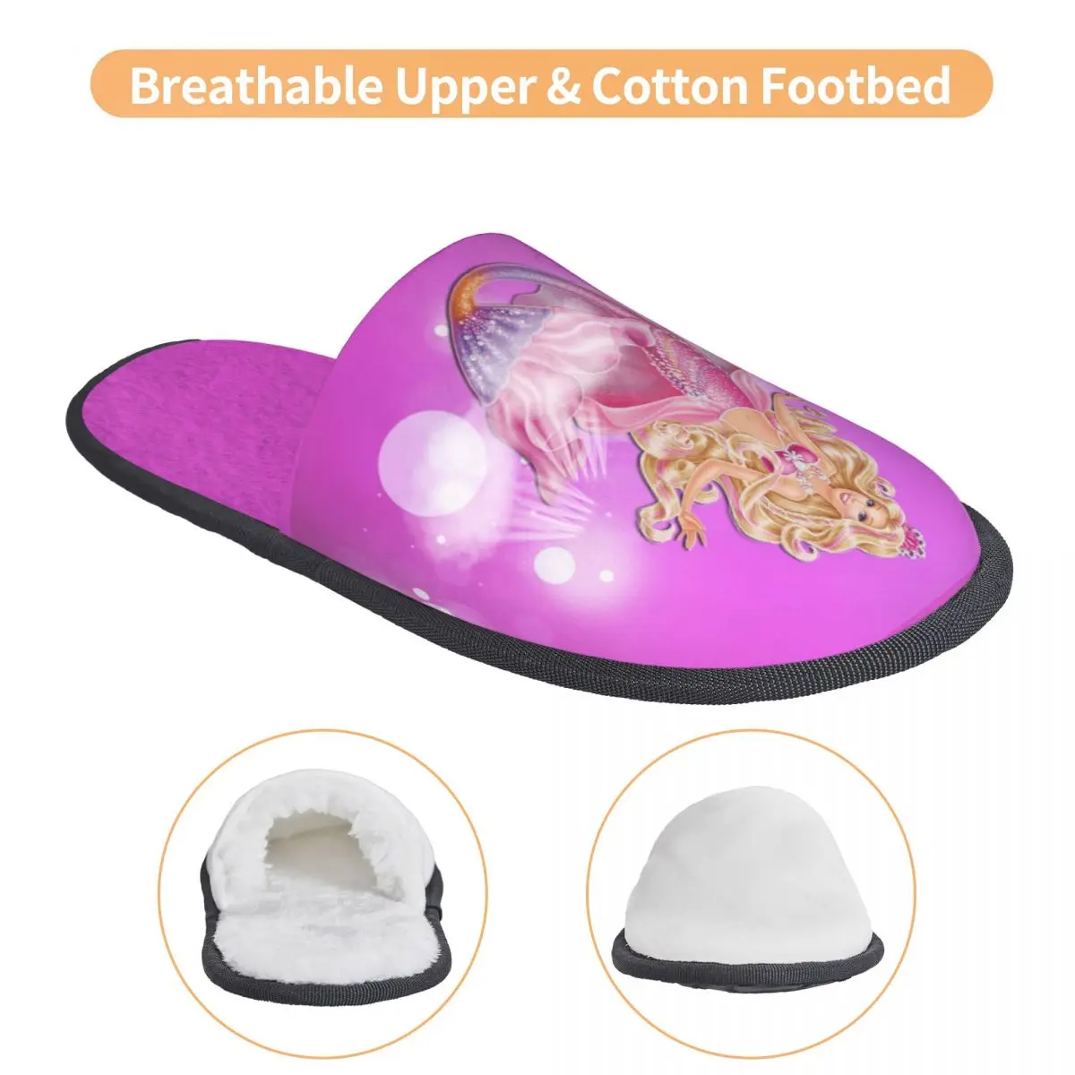 Домашние тапочки Барби Русалка на заказ мягкие тапки из пены с эффектом памяти