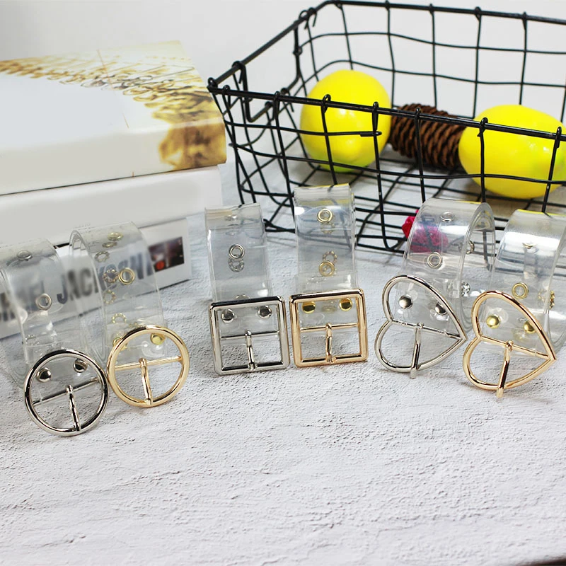 

Transparent Punk Waist Belt PVC Plastic Invisible Clear Belt Rivet Eyelets Wide Waistband Fashion Casual Grommet Belts