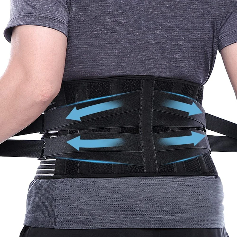 

Compression Lumbar Support Back Brace with 6 Stays Waist Trainer Corset Tummy Slimming Belt Gym Accessories Body Shaper Unisex
