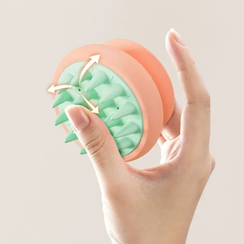 Силиконовая расческа для массажа головы щетка мытья волос с присоской массажер