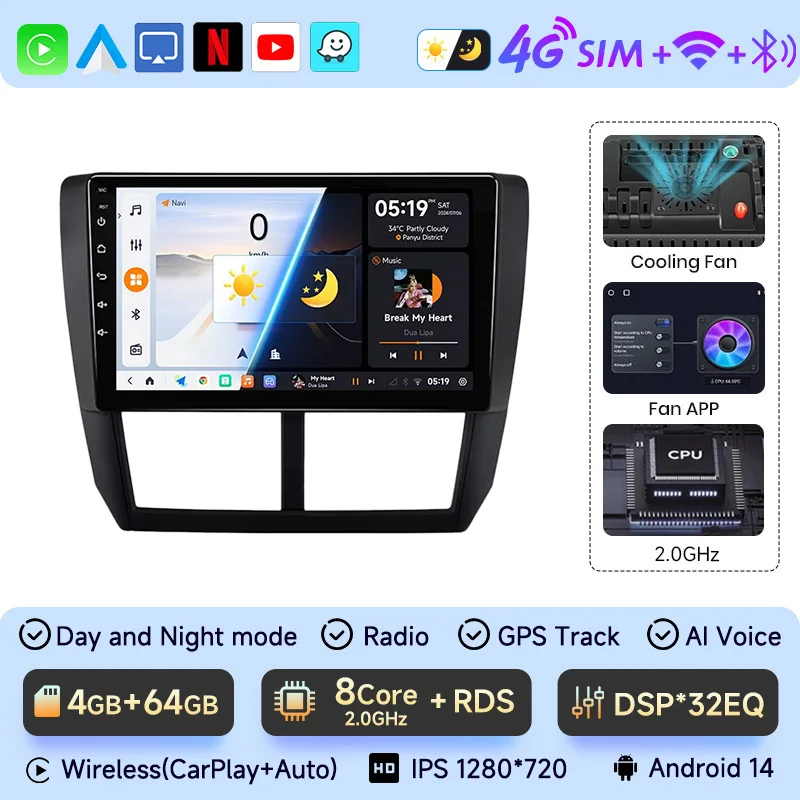 JIUYIN Android 13 Carplay Автомагнитола для Subaru Forester 3 SH 2007-2013 для Impreza GH GE 2 Din мультимедийный плеер 2 din головное устройство