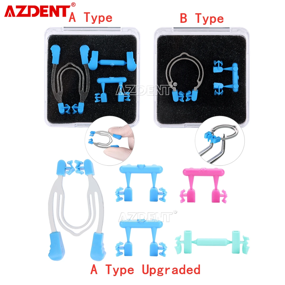 AZDENT Dental Matrix Sectional Contoured Matrices Clamps Wedges Metal Spring Clip Rings Dentist Tools Dental Lab Instrument