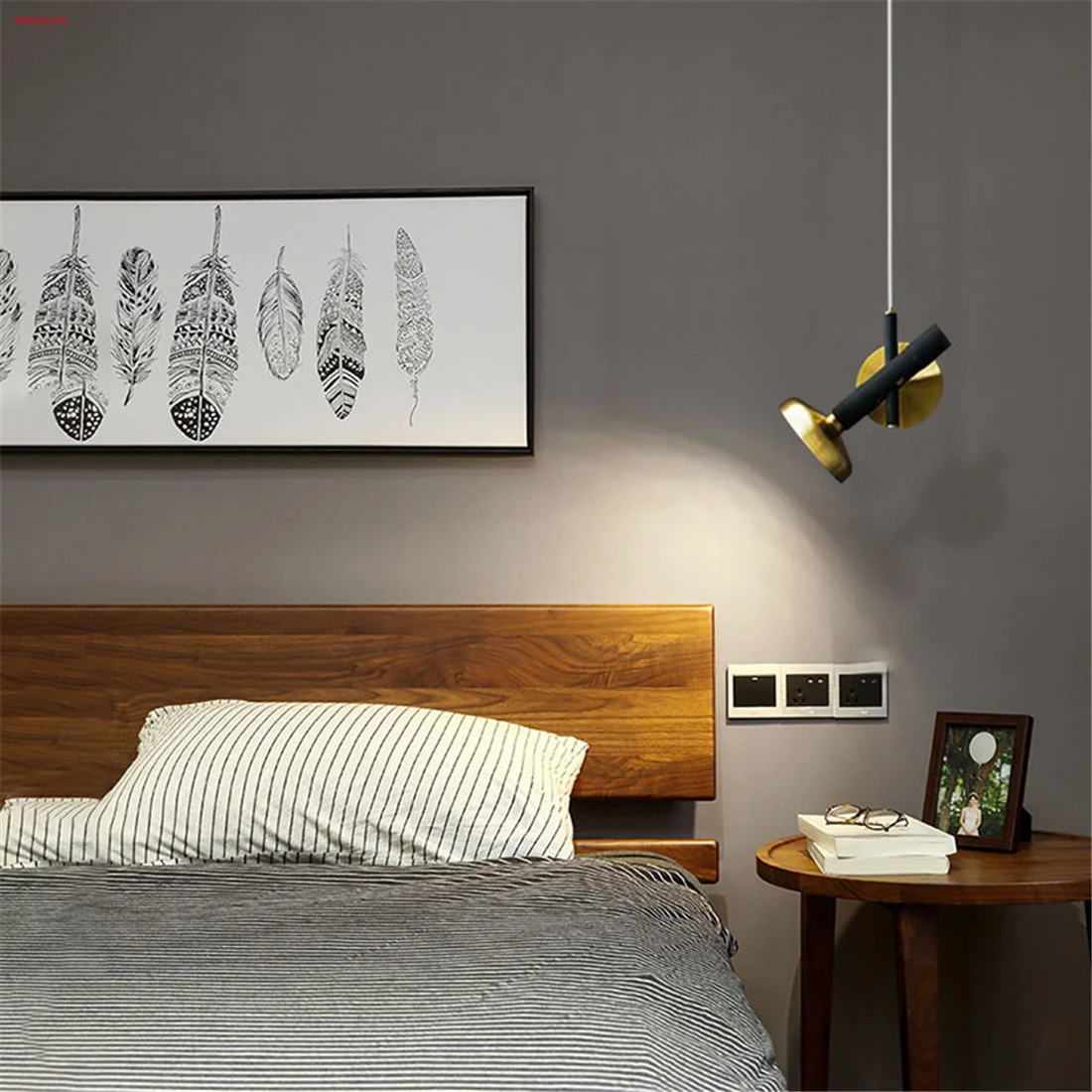 

Postmodern Designer 45 Degree Angle Led Pendant Lights For Bedroom Bedside Sofa Cloakroom Indoor House Loft Suspension Luminaire
