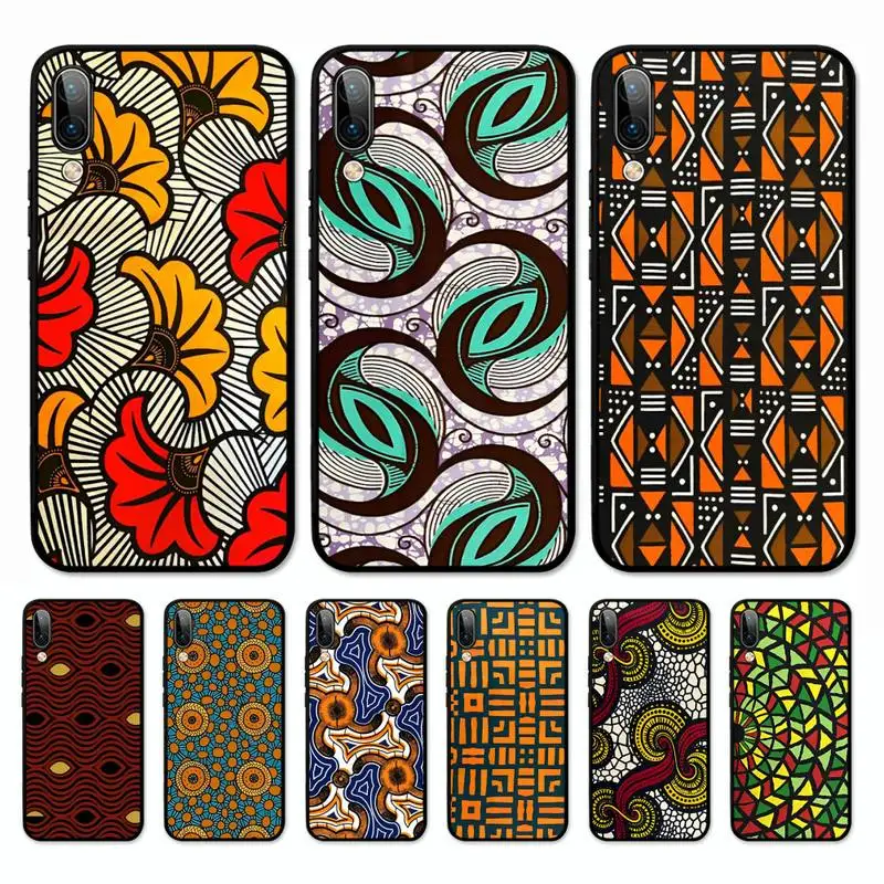 

African Style Fabric Print Phone Case for Vivo Y91C Y11 17 19 17 67 81 Oppo A9 2020 Realme c3