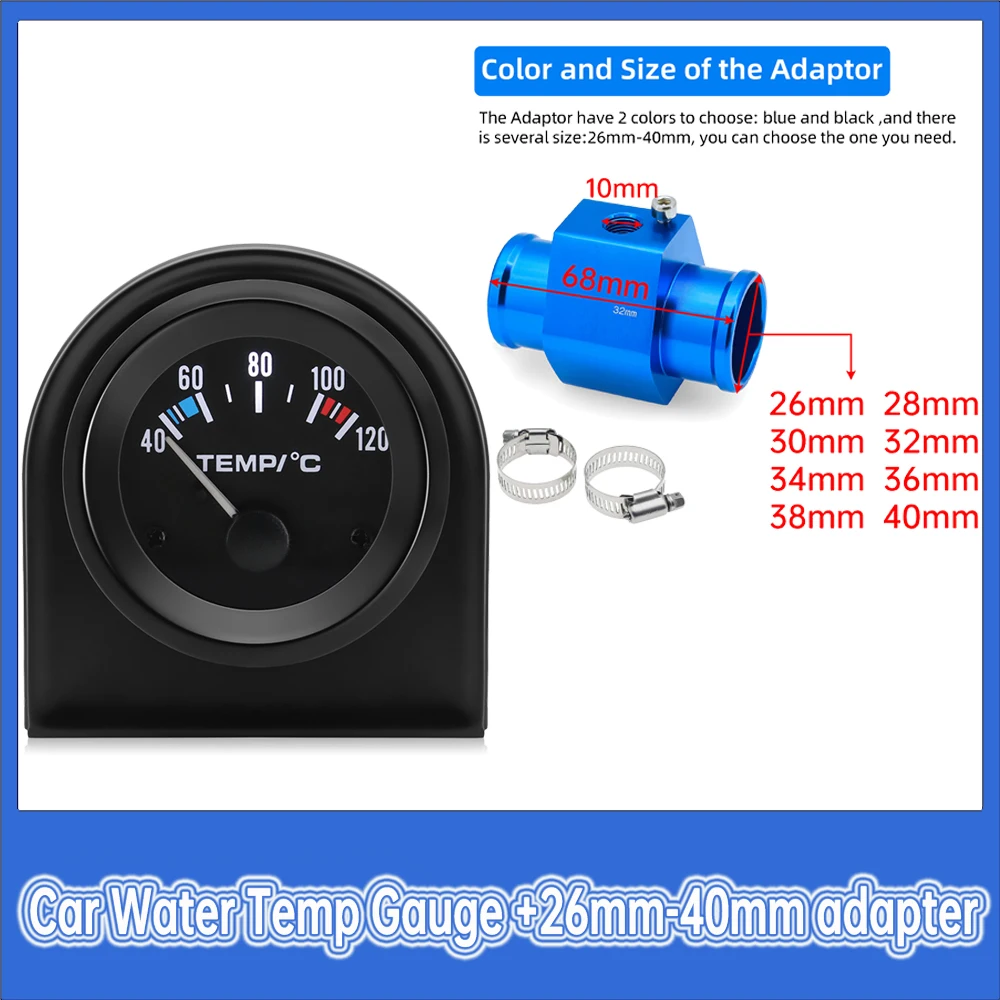 Автомобильный измеритель температуры воды 40-120 °C + адаптер 26 мм-40 мм
