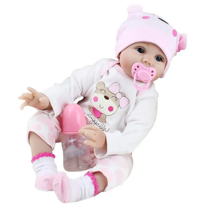 

22inch 55cm Baby Realista Reborn Doll Girl Reborn Babies Silicone Dolls Toys For Children Xmas Gift Bonecas For Kids