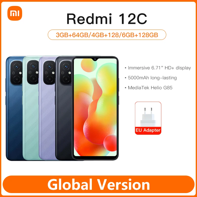 

Global Version Xiaomi Redmi 12C 12 C Smartphone 50MP AI Camera MTK Helio G85 6.71 Inch Display 5000mAh Battery