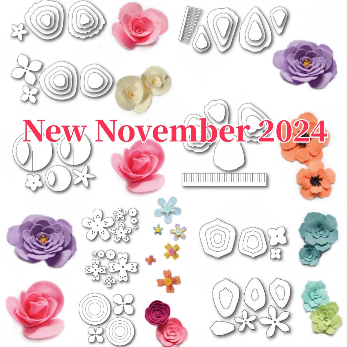 Все виды цветов коллекция плюшевые металлические трафареты для DIY украшения