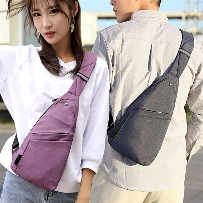 

New Anti-Theft Men's Messenger Bags Multi-pocket Sling Shoulder Bags Solid Color Casual Chest Pack Travel Crossbody Bags Male