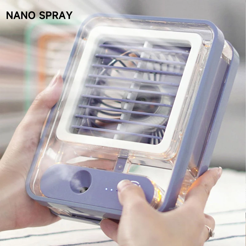 

Портативный воздушный кулер, миниатюрный персональный кондиционер 3 в 1, небольшие испарительные охладители, увлажнитель воздуха, настольный охлаждающий вентилятор для льда