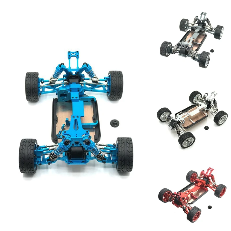 

For Wltoys 144001 1/14 RC Car Upgrade Parts All Metal Assembled Frame Chassis With Wheel Set Spare Accessories
