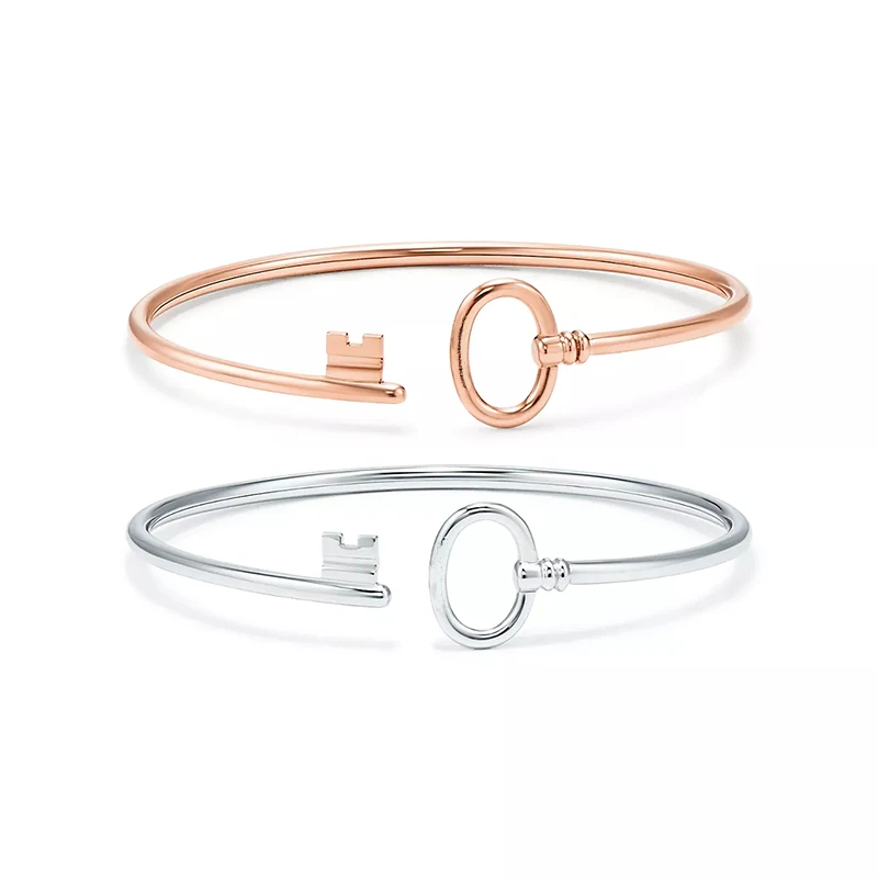 

2023 Key Series Bracelet Coil Open Bracelet Classic LOGO Yearning Optimistic Hope Feminine Charm Jewelry