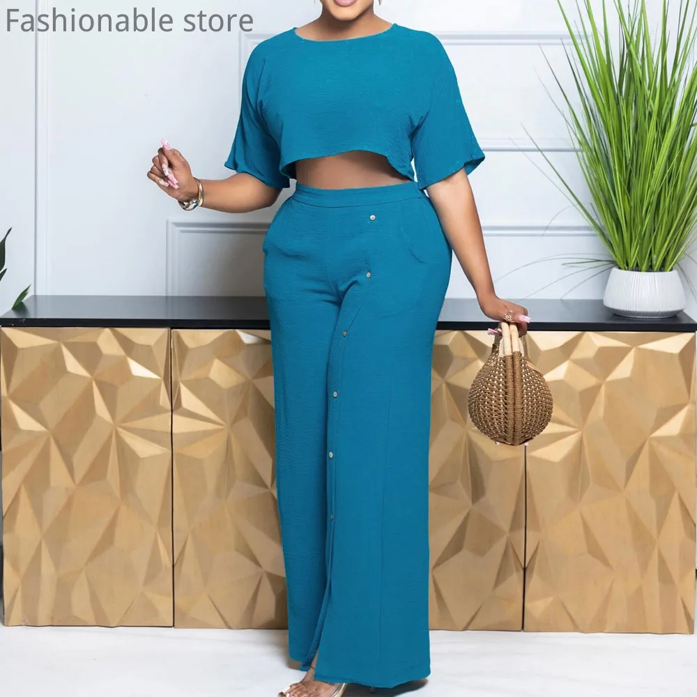 Женский Повседневный однотонный топ с круглым вырезом и рукавами летучая мышь