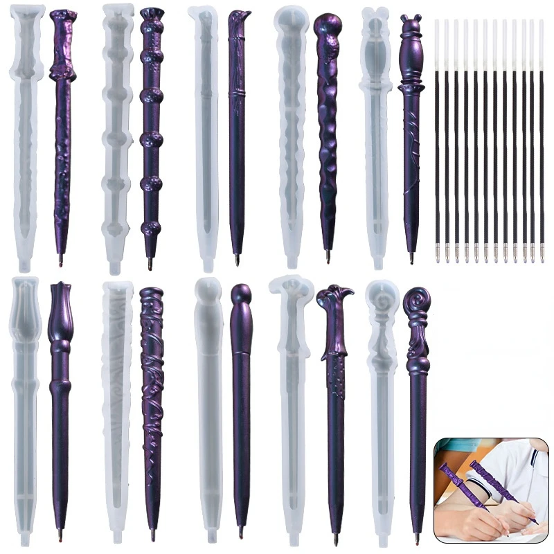 

Magic Wand Ballpoint Pen Silicone Molds For Epoxy Resin DIY Magic Wand Ballpoint Pen Holder Refill Resin Silicone Molds