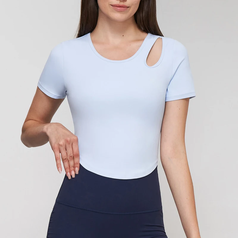 

Wyplosz White Tank Top Running Clothes For Women Yoga T-Shirts Gym Fitness Sport Crop Breathable Tight With Chest Pad Hollow Out