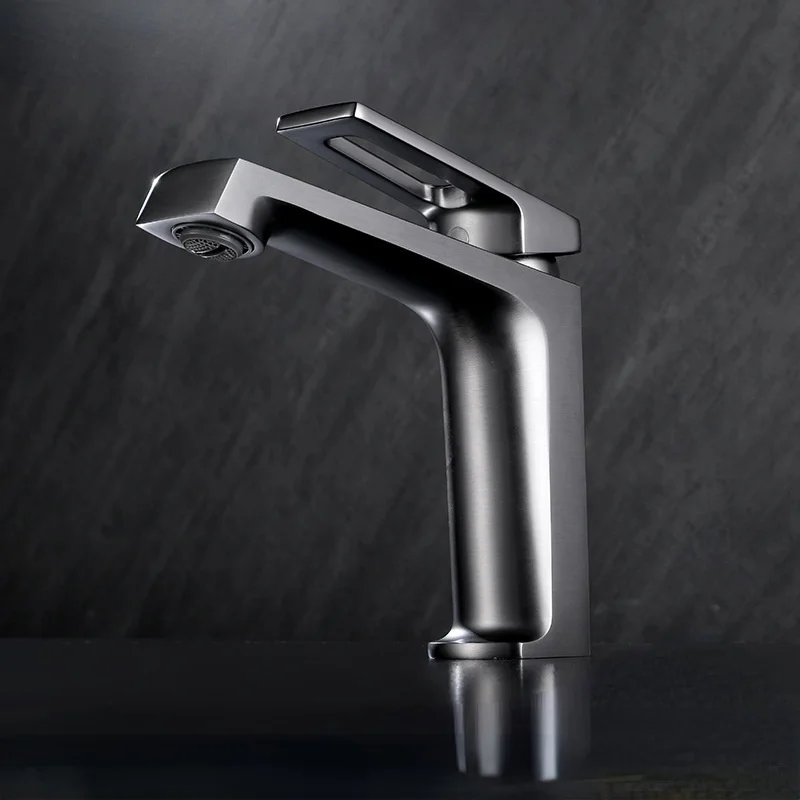 

Faucet Product Brass Gun Cold and Faucet New Basin Hot Gray Washbasin Bathroom Hotel