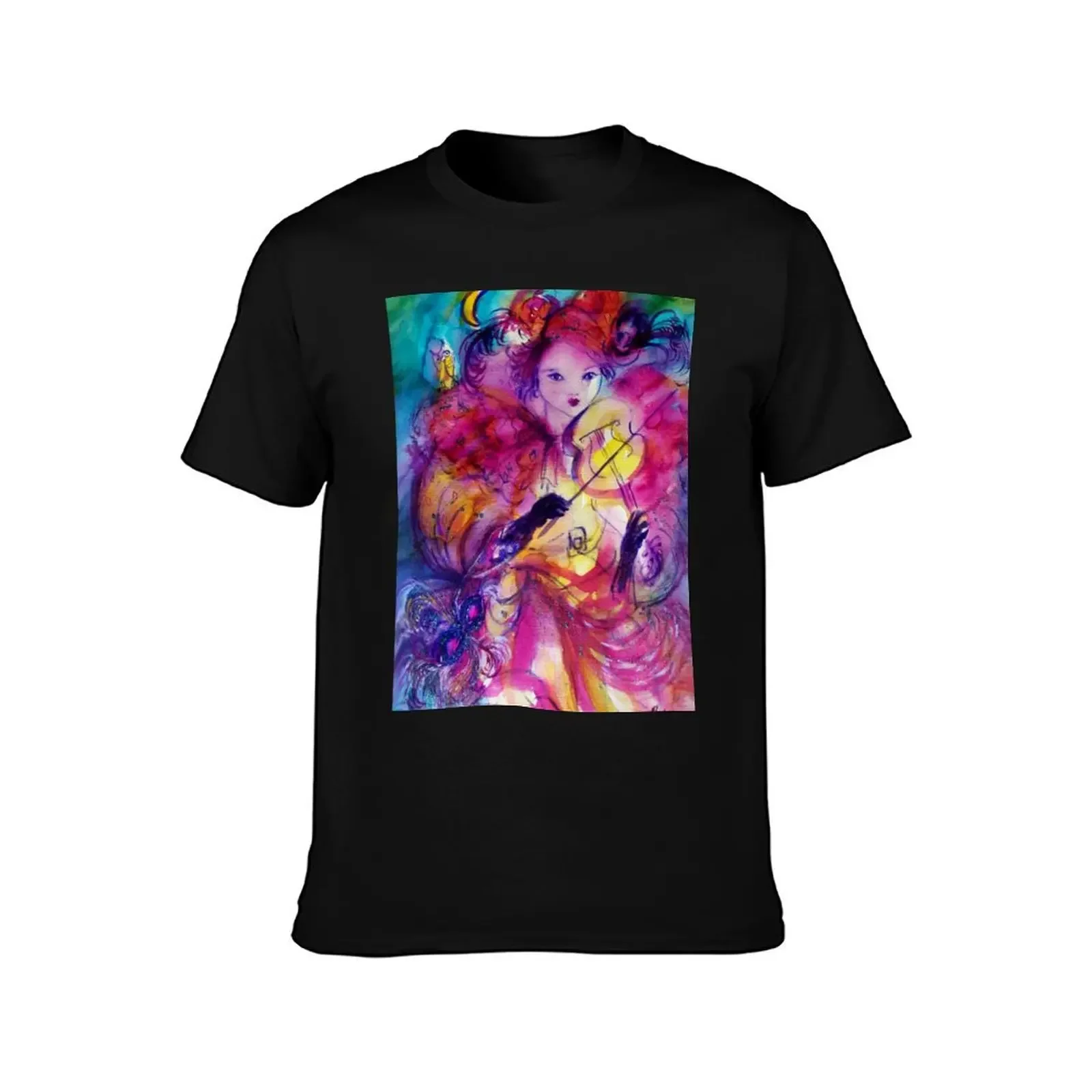 MASQUERADE NIGHT VIOLINIST WITH OWL Карнавальный музыкант в розовом костюме футболка