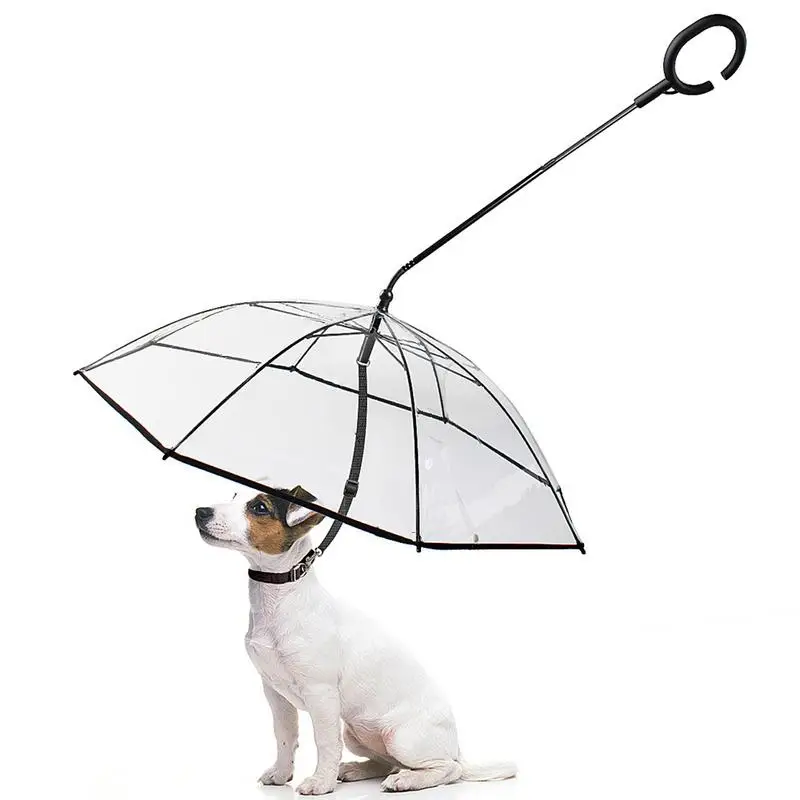 

Dog Umbrella With Leash Pet Umbrella For Dogs Adjustable Handle Dog Umbrella C-Shape Handle Angle Adjustable Dog Umbrella Leash