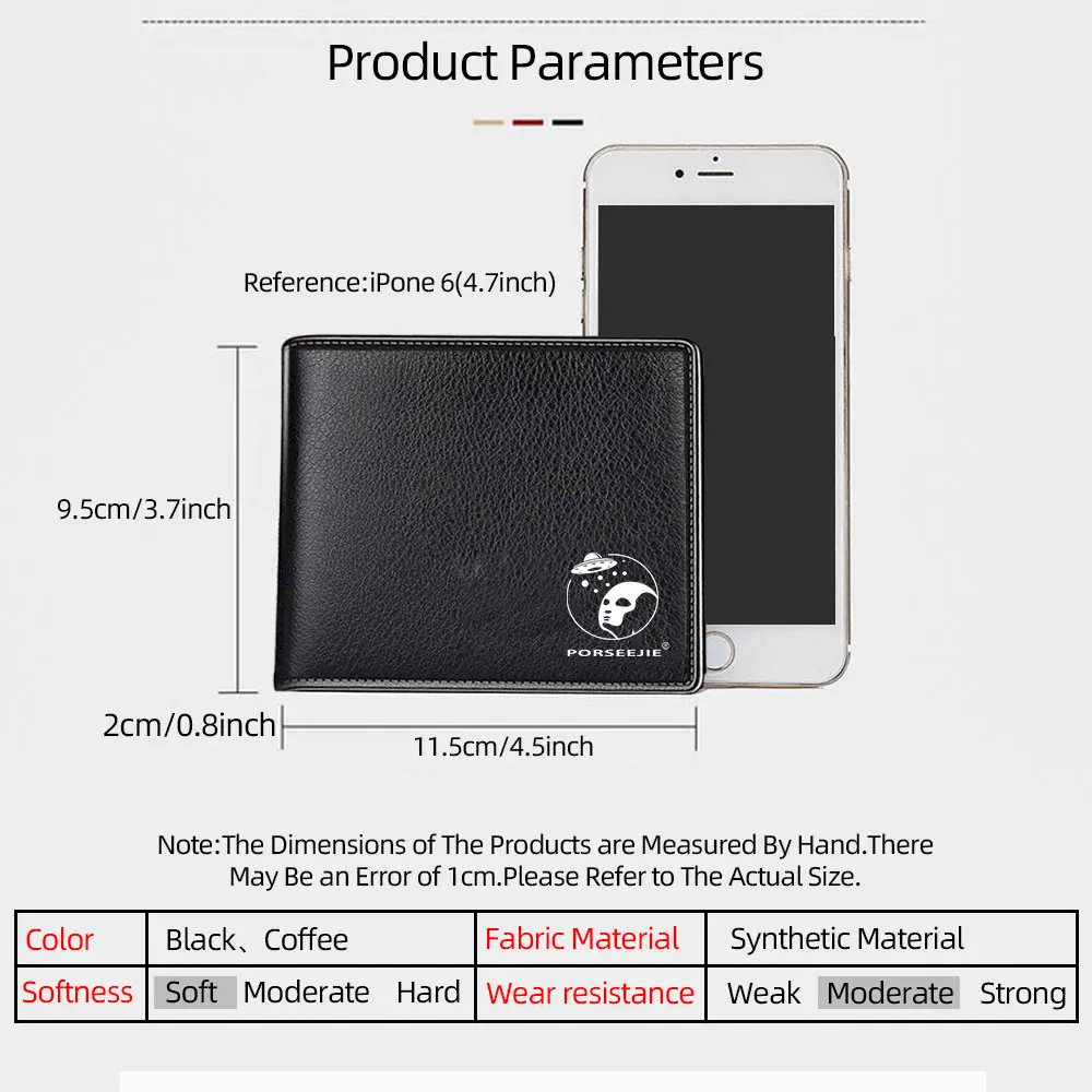 Классический Короткий Складной Мужской Кошелек Женский Большой Емкости С