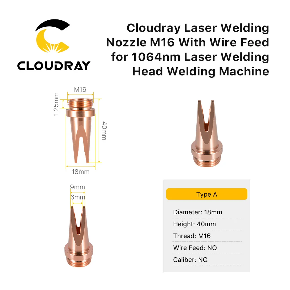Cloudray 10 шт. ручное лазерное сварочное сопло M16 с резьбой для крепления проволоки