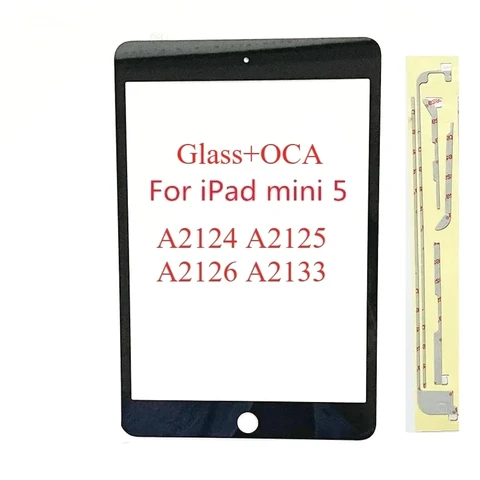 Внешнее стекло OEM для переднего экрана с рамкой OCA наклейка для iPad Mini 5 A2124 A2125 A2126 A2133 Замена объектива ЖК-дисплея