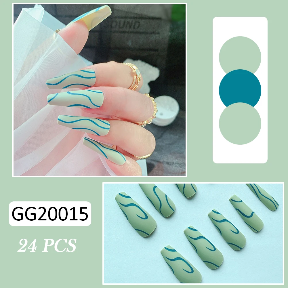 

24 шт., матовые полоски для наращивания ногтей