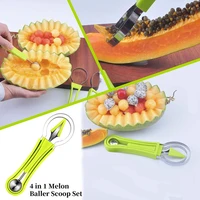 4in 1 multifunction melon cutter scoop fruit carving knife tool watermelon slicer dig pulp separator kitchen gadgets accessories