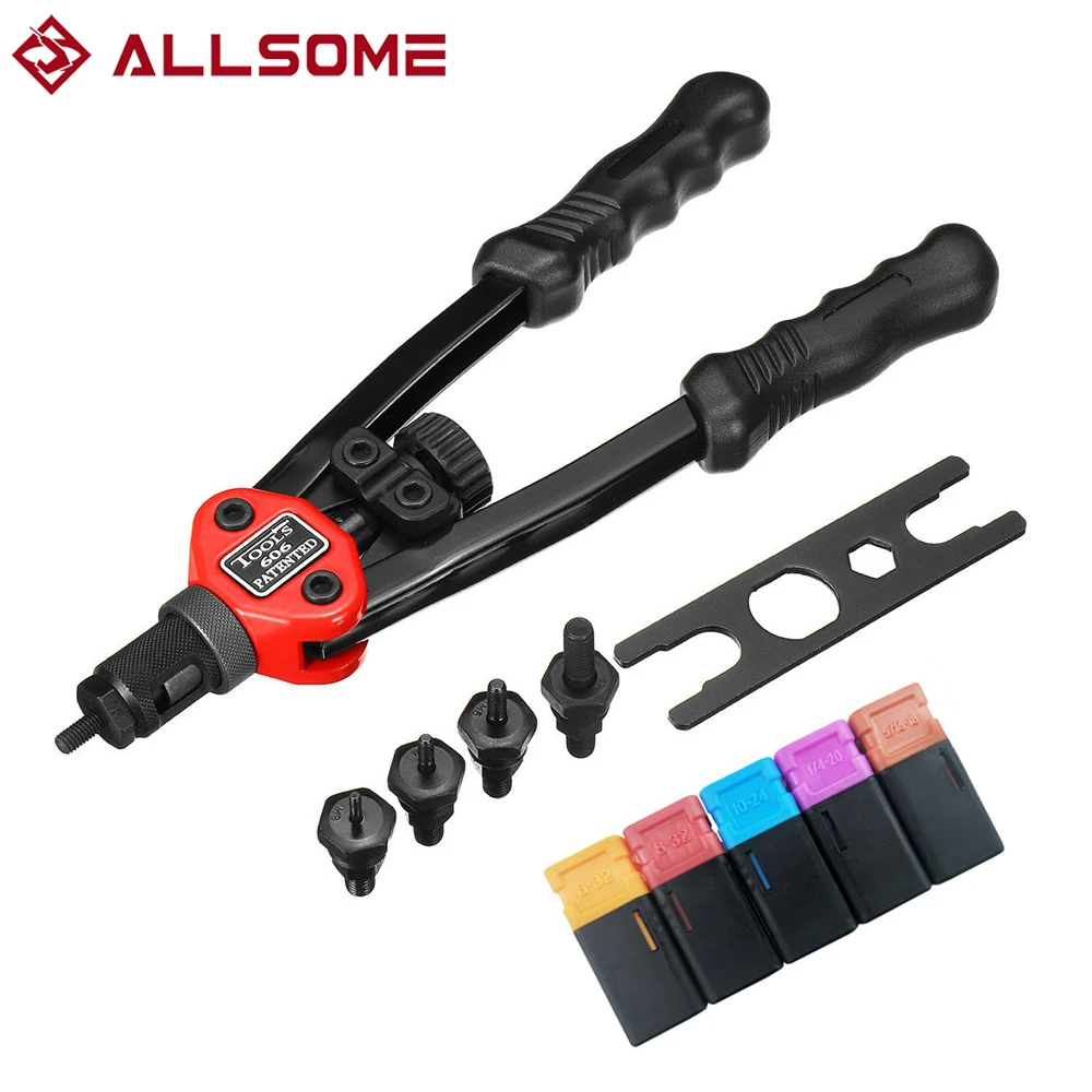 

Заклепочник ALLSOME BT-606, 6-32, 8-32, 10-24, 1/4-20, HT2596