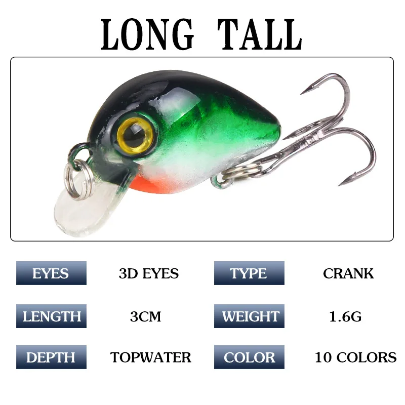 

3d Fisheye Hard Baits Swimbait Sinking 1.6g/3cm Lifelike Bionic Bait Fishing Tackle Fishing Lures Fishing Lures With Hook Fish