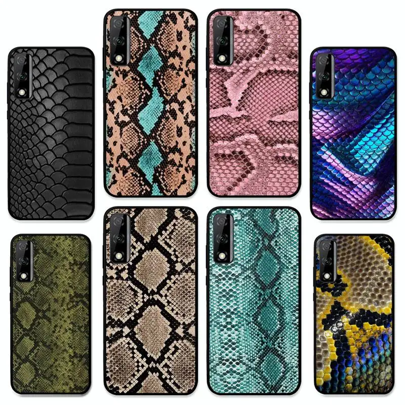 

Snake Skin Print Animal Phone Case For Huawei Y9 Y7 Prime Y9s Y8s Y8p Y6p Y6 Y5 Mate 50 20 Lite 10 Pro Cover
