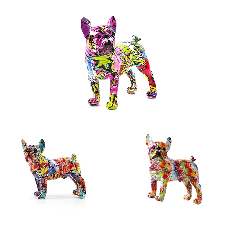 

Color Resin Crafts Home Furnishings Fashion Creative Living Room Decoration Dog Fight Furnishings