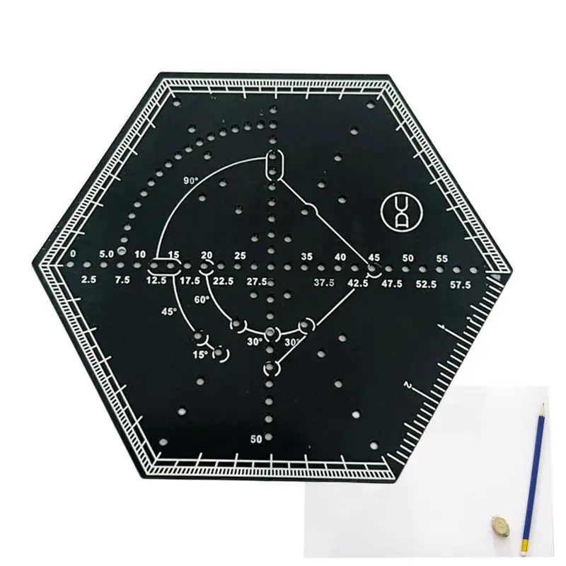 

Линейка для рисования, инструмент, креативная Шестигранная линейка для рисования, шаблон, многофункциональные четко отмеченные инструменты «сделай сам», многоразовая ручка для квилтинга