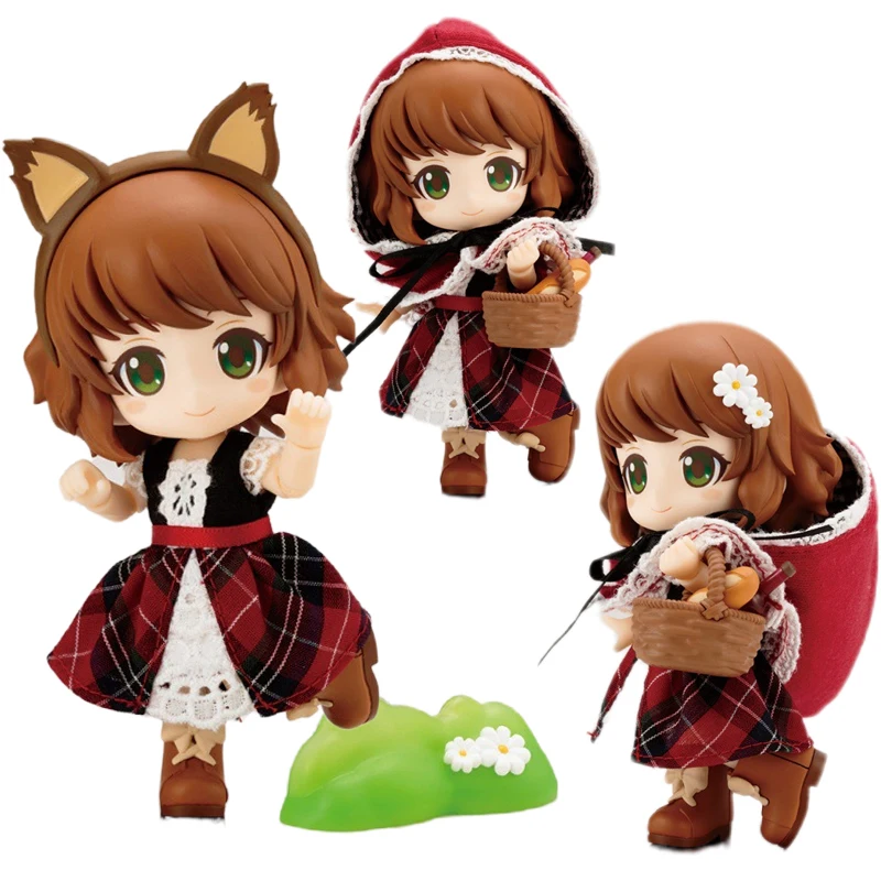 

10CM Q Version Little Red Riding Hood Figure Little Red PVC Action Figure Rotkappchen Figures Collection Model Toys Doll Gifts