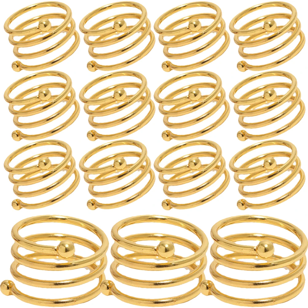 

24pcs Spiral Napkin Rings Metal Napkin Buckles Napkin Holders Rings Alloy Napkin Holder Table Napkins Tableware Accessories