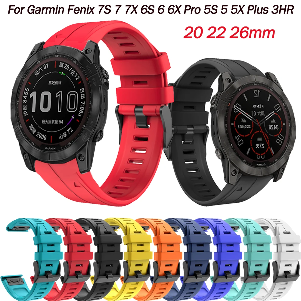 

26/22mm Silicone Watchband Straps Band For Garmin Fenix 7 7X 6 6X Pro 5 5X Plus QuickFit Wristband Forerunner 935 945 Smartwatch