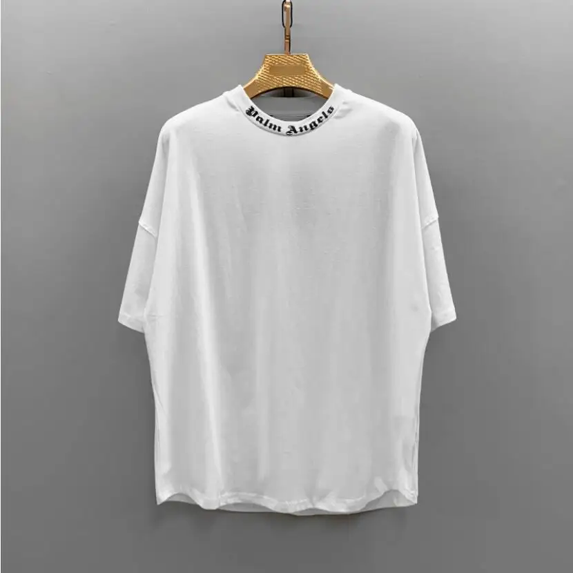 Palm Angels 22SS Letter Logo Short Sleeve Round Neck Men Women T-Shirt Unisex Lovers Couple Style Cotton Boyfriend GiftФутболка