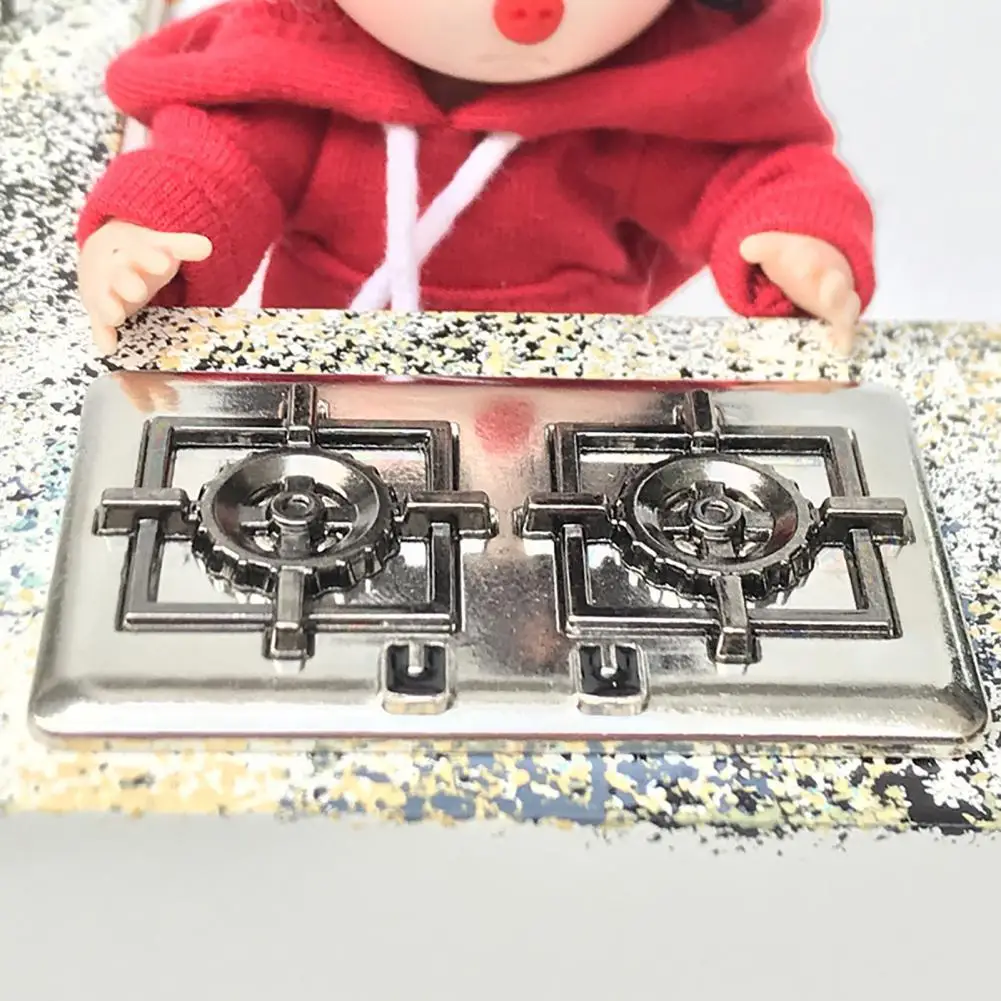 

Деликатная Мода 1:12 миниатюрная кухня двойной диапазон мебель аксессуары Кукольный дом кухонный ряд деликатный для детей