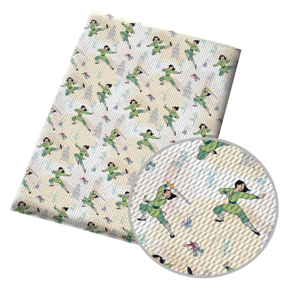 

Cartoon Disney fabric Mulan Pattern Printed Bullet Textured Liverpool Patchwork Tissue Kids home textile 50*145cm