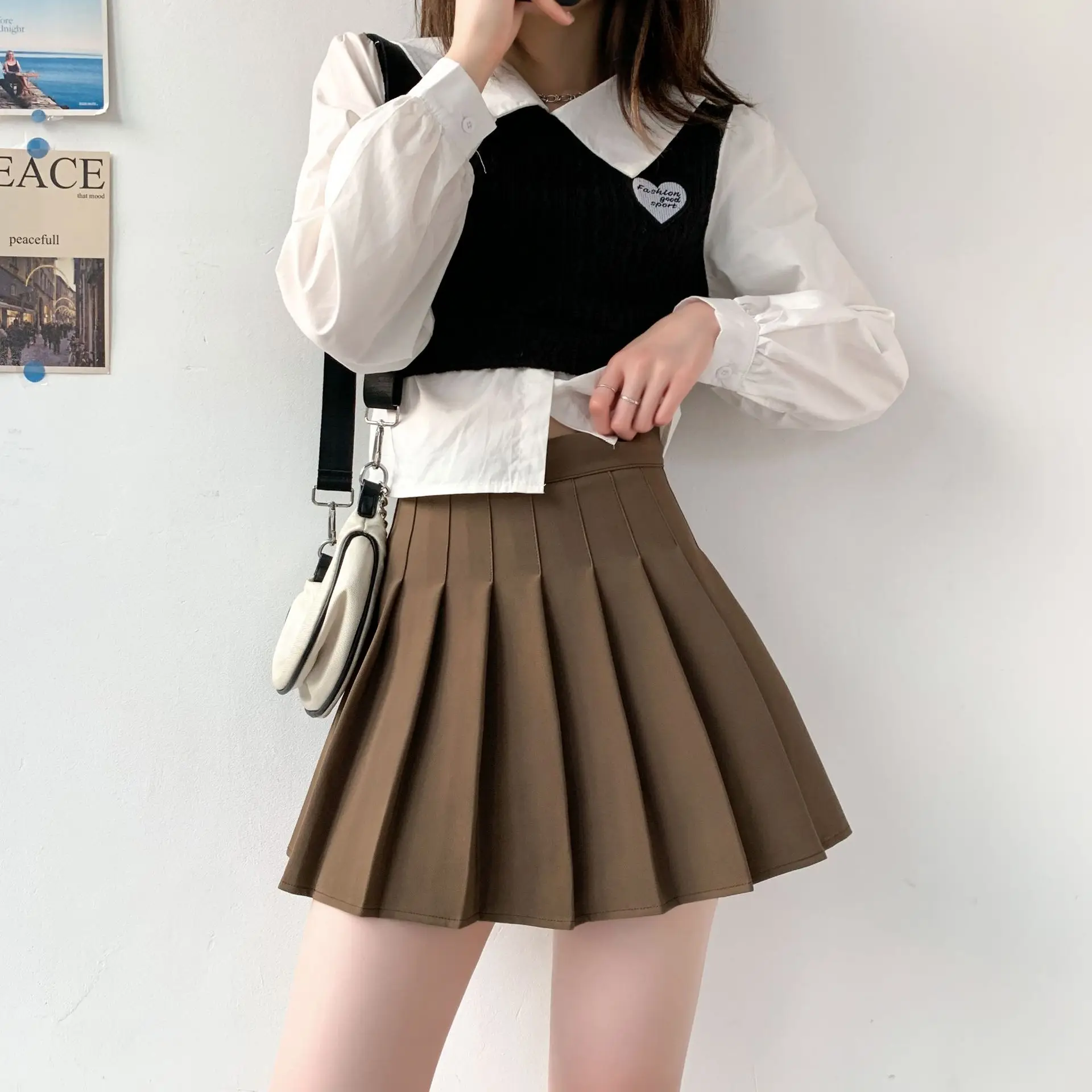 

Elastic Waist Skirt Pants Mini Pleated Women Skater Tennis School Uniform Skirts Girl Black Jupe Summer Faldas Short De Mujer