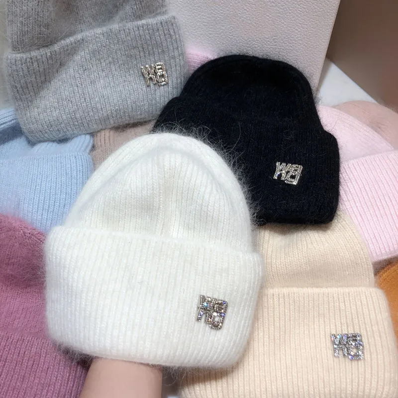 

Winter Warm Rabbit Hair Knitted Hat Thickened Soft Pullover Hat Fashion Trend Men's Women's Warm Ear Protection Wool Hat MX0119