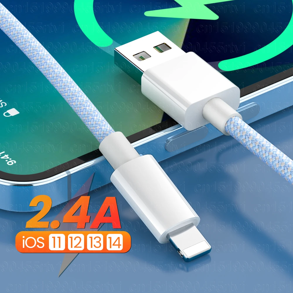 

Quick Charge USB Data Cable For iPhone USB A to 8-Pin USB TPE Data Wird Cord Fast Charging USB Cable For iPhone 14 13 12 Pro Max