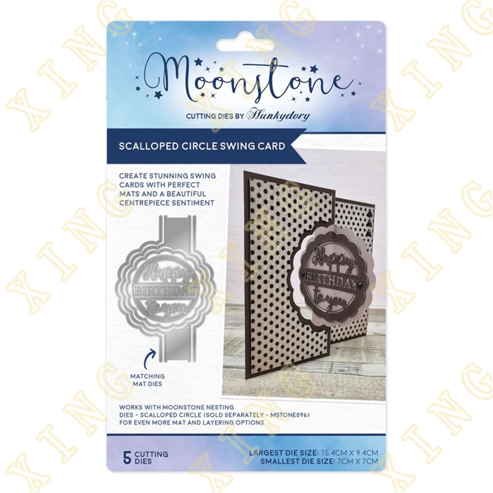 

Scalloped Circle Swing Card Metal Cutting Dies Stamps Scrapbook Diary Decoration Embossing Template Diy Greeting Card Handmade