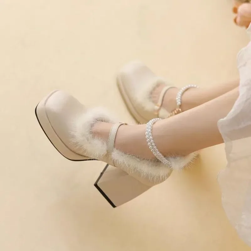 Женская обувь 2024 брендовая женская на высоком каблуке с пряжкой и ремешком